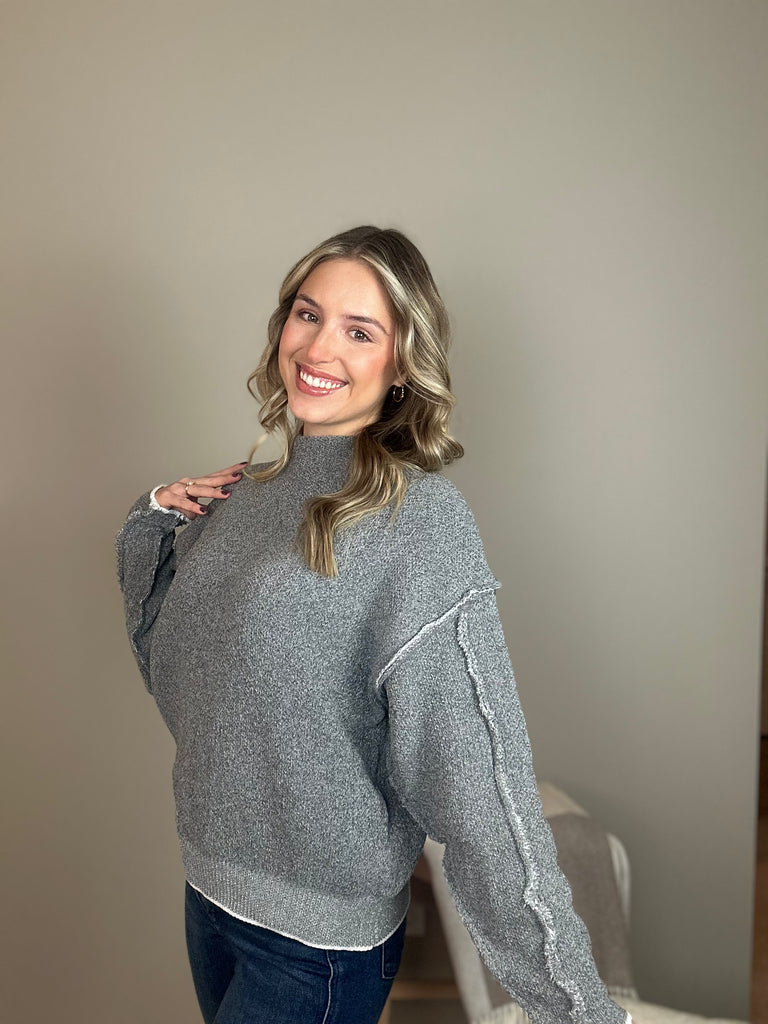 Gray chenille sweater clearance