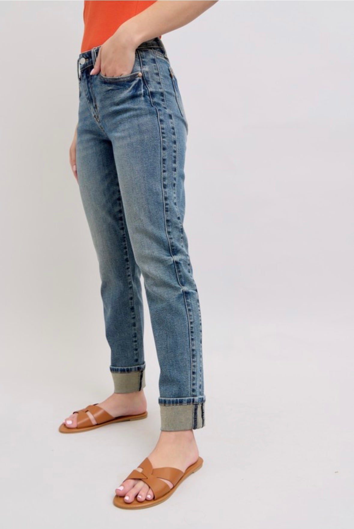 Style & Co Women's Printed Mid-Rise Curvy Roll Cuff Capri Jeans...