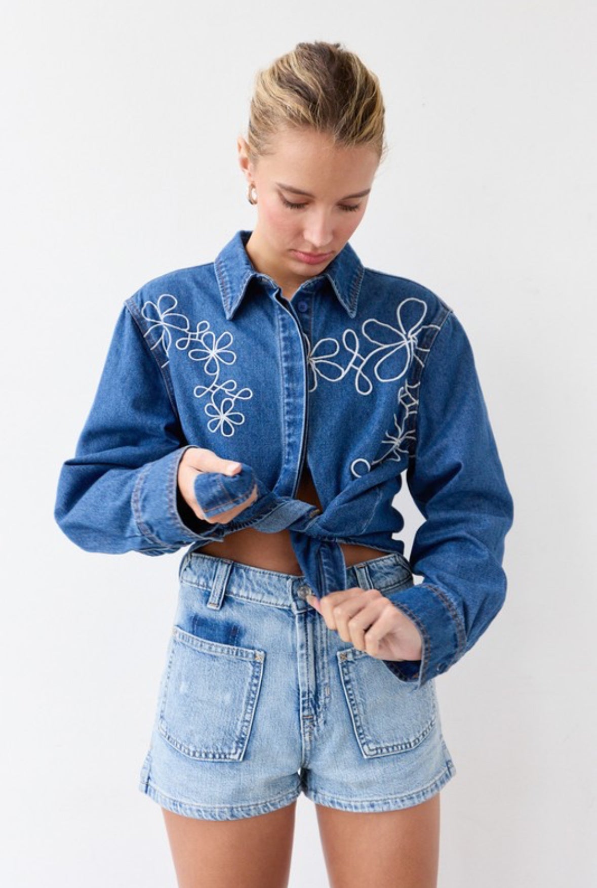 PAISLEY DENIM SHACKET – CĀPA Boutique