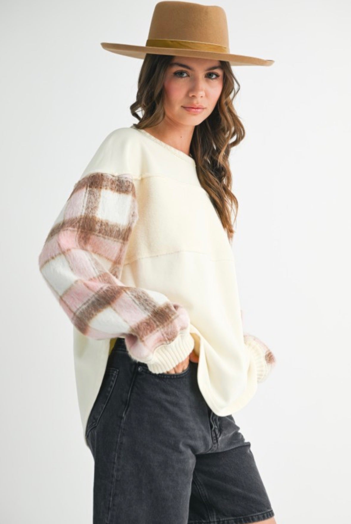 REBECCA PLAID PULLOVER