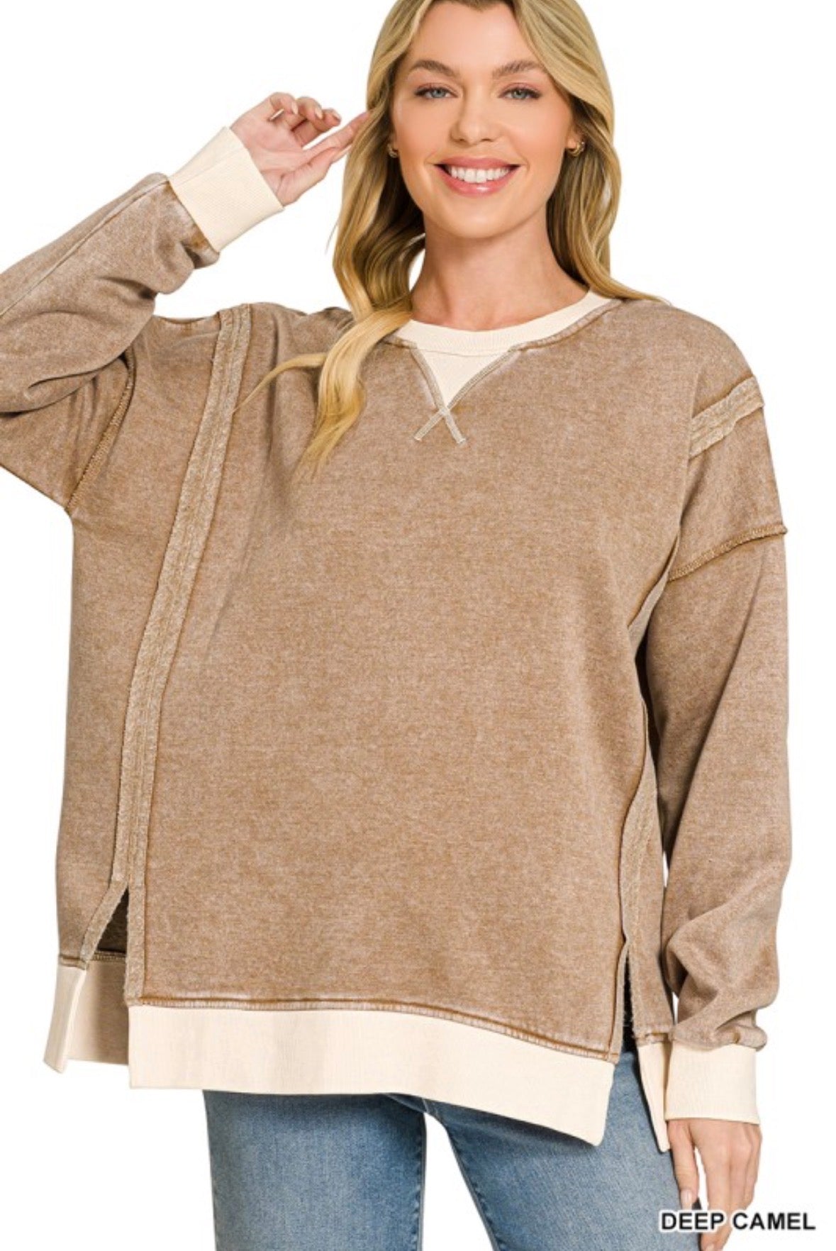 TOMMIE SWEATSHIRT - DEEP CAMEL
