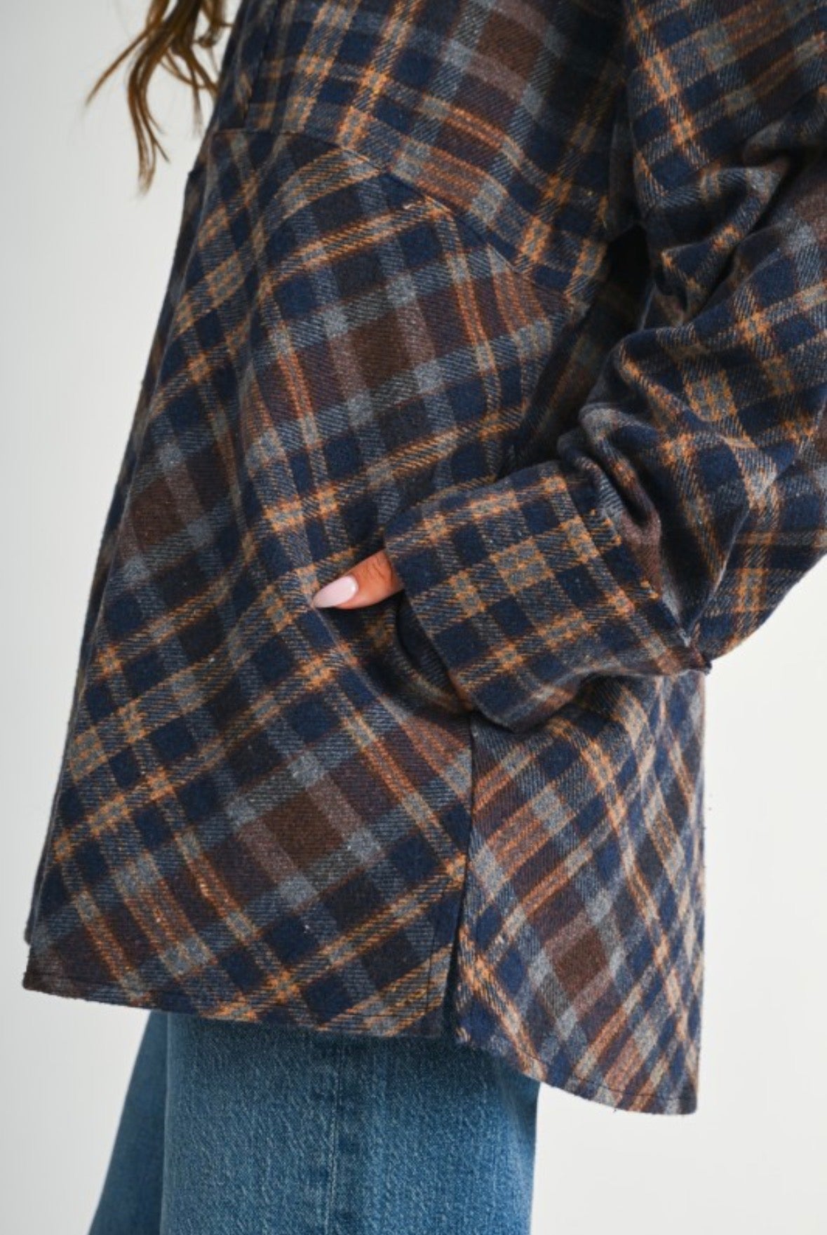 LANDRY PLAID PULLOVER - NAVY