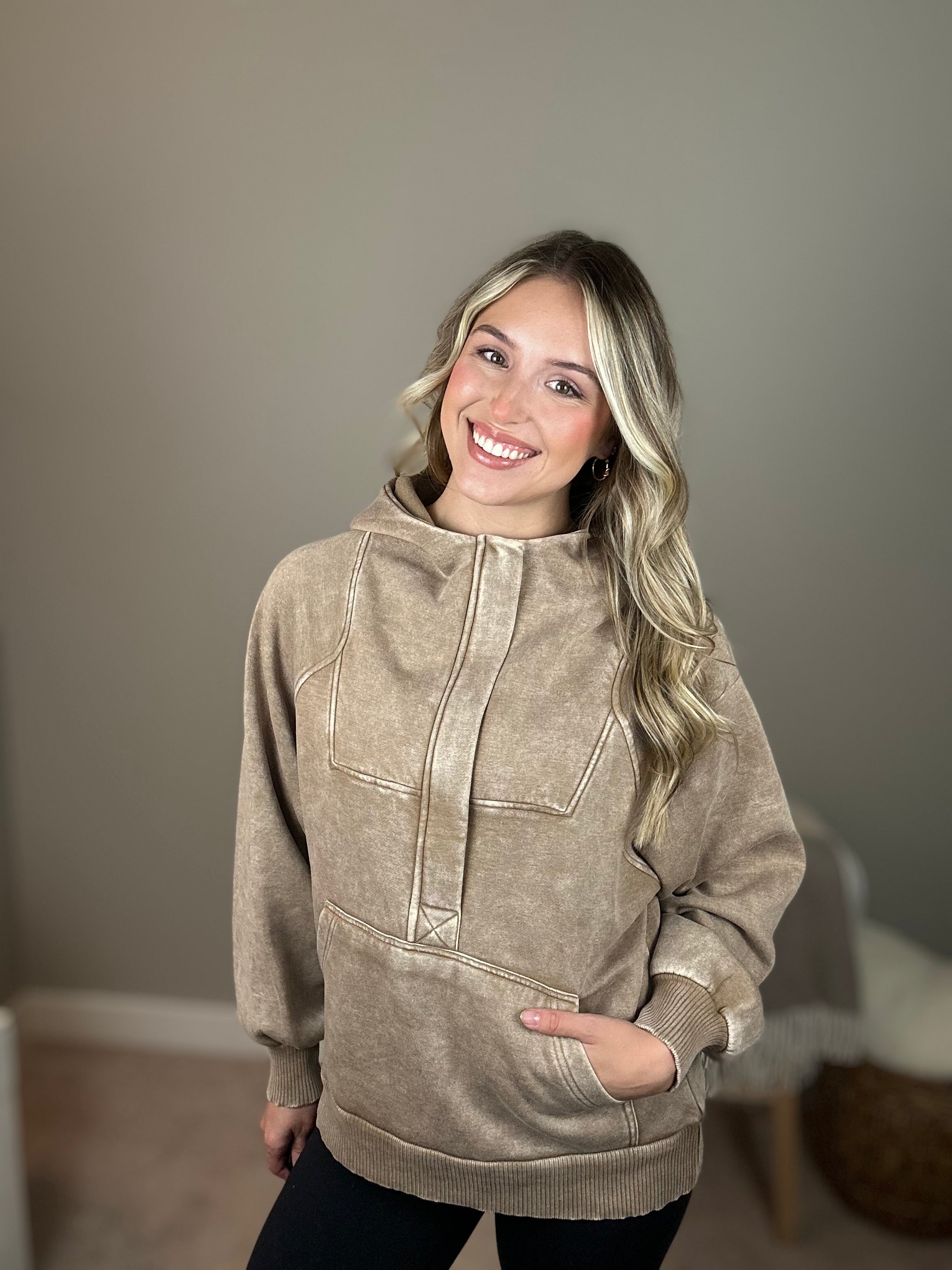 RYAN PLUSH HOODIE - DEEP CAMEL - CĀPA Boutique