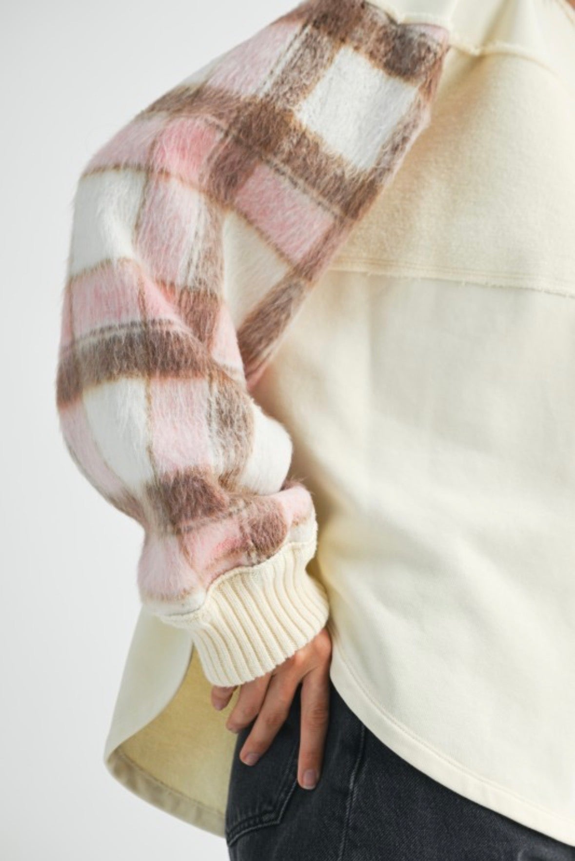 REBECCA PLAID PULLOVER