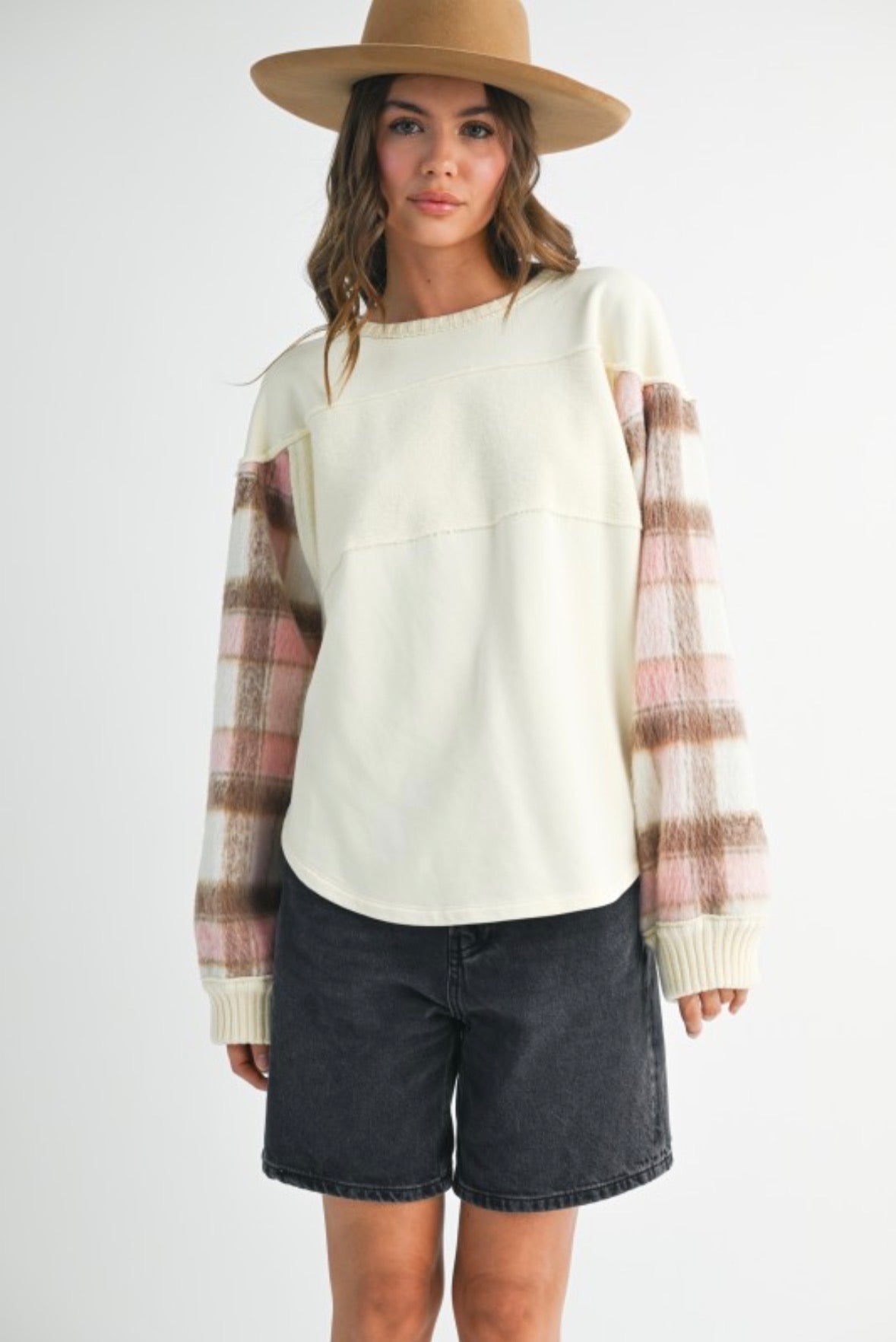 REBECCA PLAID PULLOVER