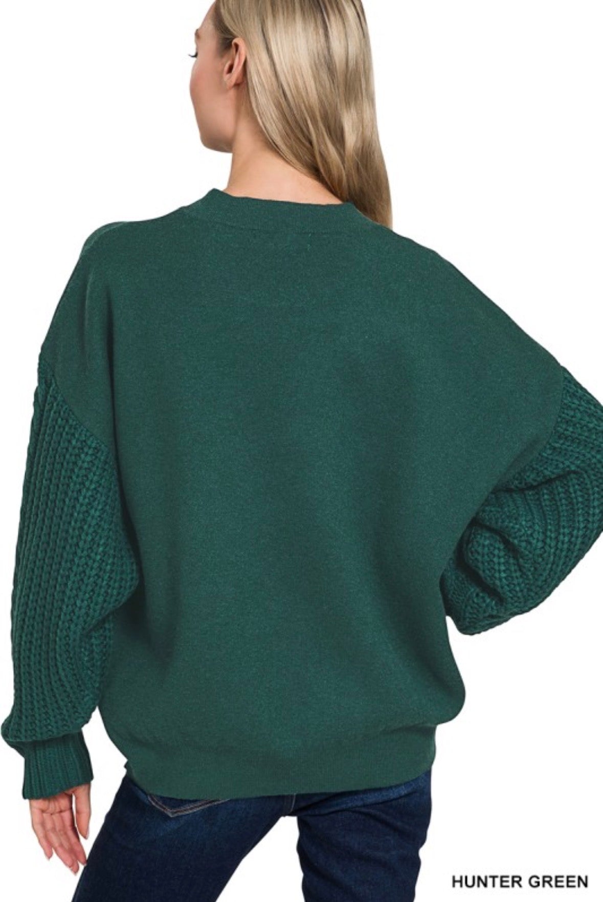 SADIE KNIT SLEEVE SWEATER