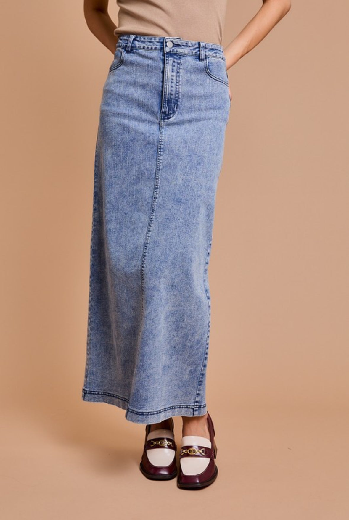 CASSY FLARE DENIM SKIRT