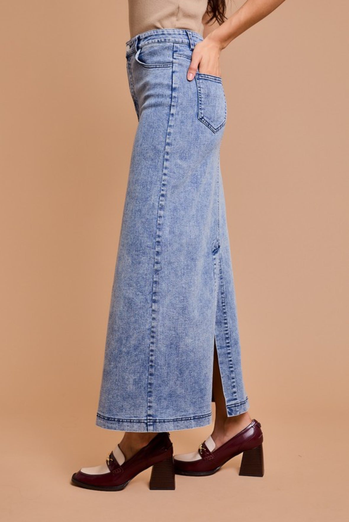 CASSY FLARE DENIM SKIRT