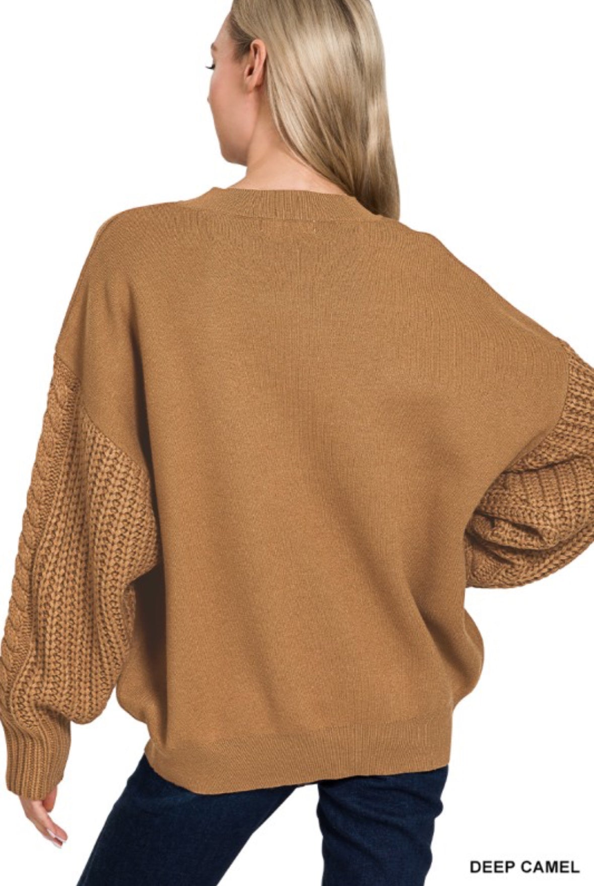 ELLIE KNIT SLEEVE SWEATER