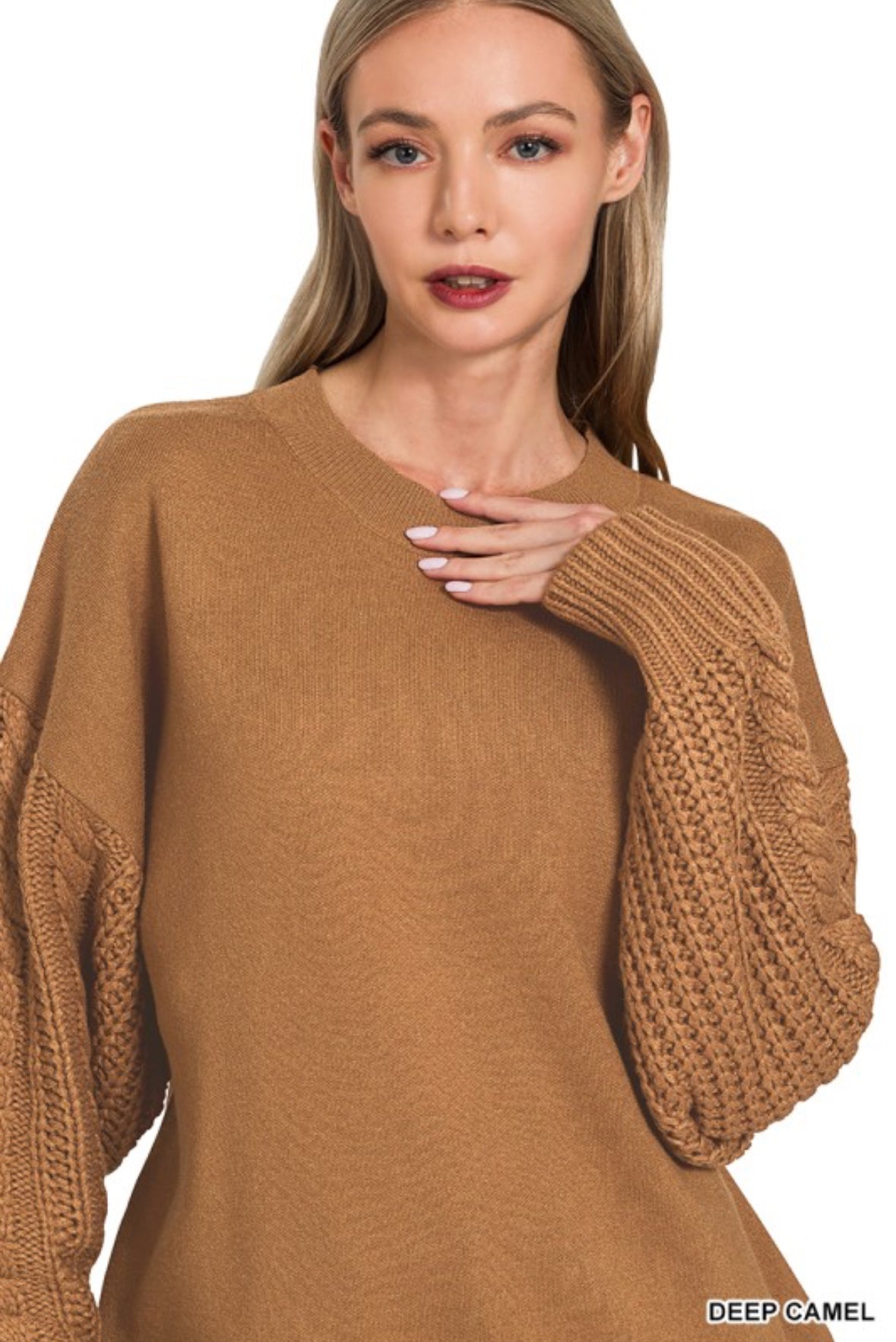 ELLIE KNIT SLEEVE SWEATER