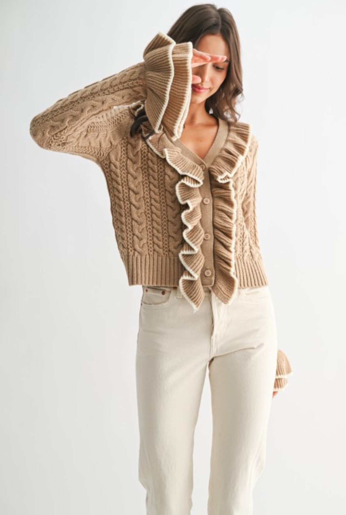 TAYLOR RUFFLE CARDIGAN